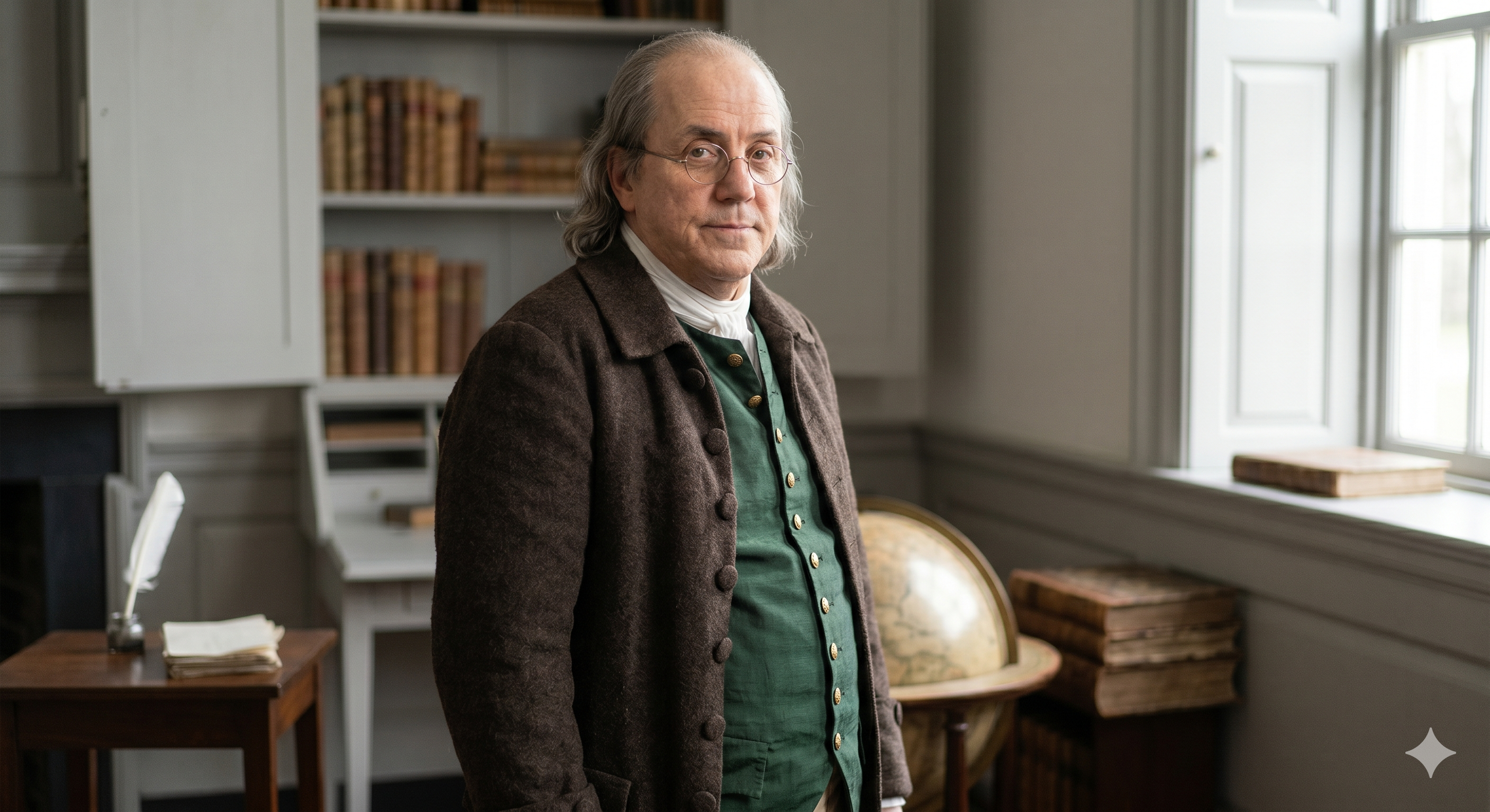 Benjamin Franklin — Three-quarter